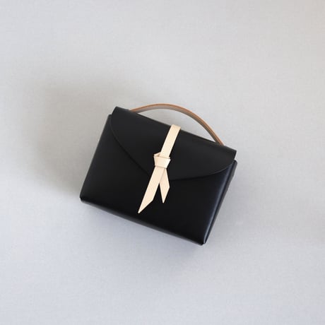[ ori series]  折りボックスバッグ ミニ ＃黒xベージュ / ori box bag mini  #black x beige