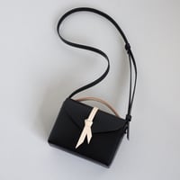 [ ori series]  折りボックスバッグ ミニ ＃黒xベージュ / ori box bag mini  #black x beige