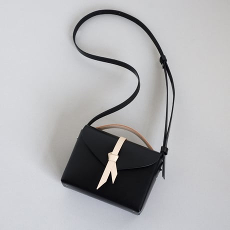 [ ori series]  折りボックスバッグ ミニ ＃黒xベージュ / ori box bag mini  #black x beige
