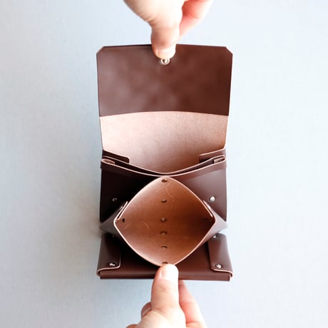 [花圃] フラワー ミニウォレット ブラウン / [flower garden] flower mini wallet #brown