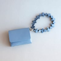 [花冠] フラワー ミニウォレット グレイブルー / [flower crown] flower mini wallet #grayblue