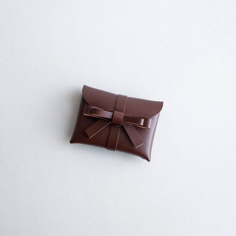[archive] シワあり リボンカードケース＃ブラウン / ribbon card case #brown