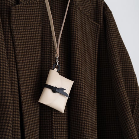 [ ori series] 折り ストラップケース＃ベージュx黒 / ori strap case #beige x black