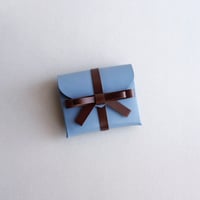 [sou series]  リボン ショートウォレット グレイブルーxブラウン/ ribbon short wallet #grayblue x brown