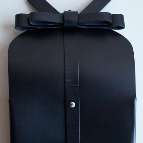 [archive] シワあり リボン ショートウォレット 黒/ ribbon short wallet black