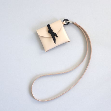 [ ori series] 折り ストラップケース＃ベージュx黒 / ori strap case #beige x black