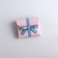 [sou series]  リボン ショートウォレット ピンクxグレイブルー / ribbon short wallet pink x grayblue