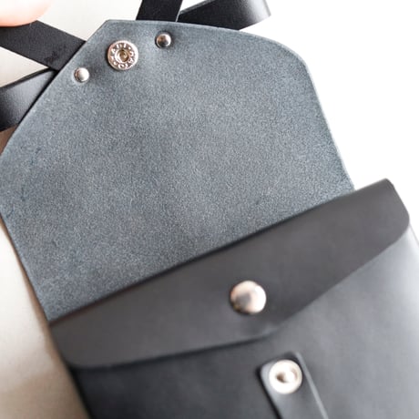 [archive] シワあり リボン ショートウォレット 黒/ ribbon short wallet black