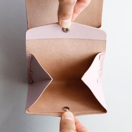 [sou series]  リボン ショートウォレット ピンクxブラウン / ribbon short wallet pink x brown