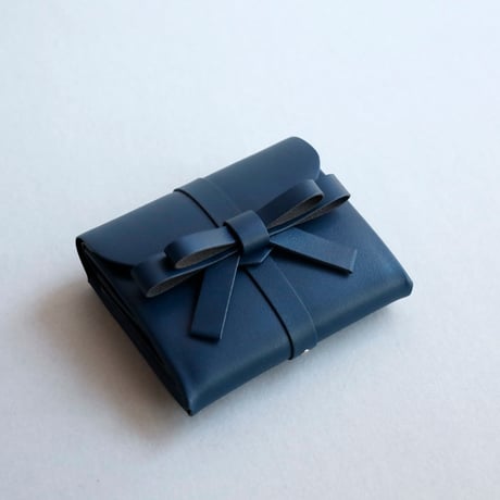 [sou series] リボン ショートウォレット #ネイビー/ ribbon short wallet #navy