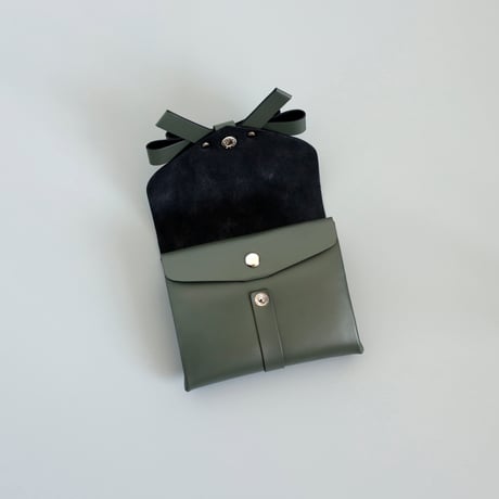 [sou series] リボン ショートウォレット カーキ/ ribbon short wallet khaki
