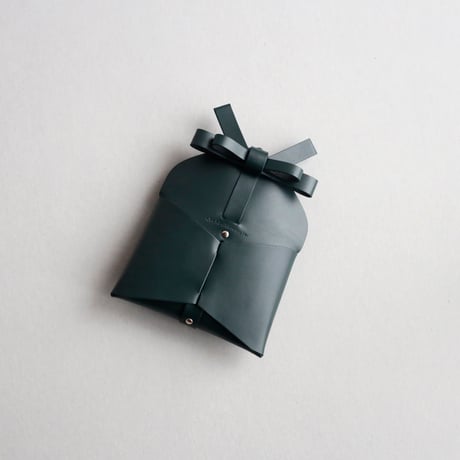 [archive] スジ・シワあり リボンカードケース＃ダークグリーン / ribbon card case #D.green