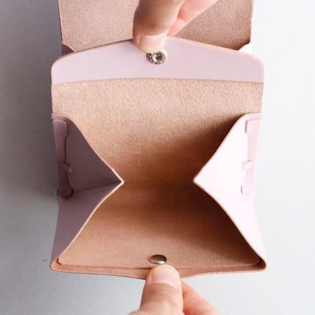[archive]　シワ・黒点などあり リボン ショートウォレット ピンクxグレイブルー / ribbon short wallet pink x grayblue