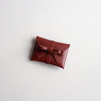 [ sou series] リボンカードケース＃レッドブラウン / ribbon card case #red brown