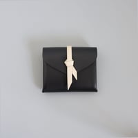 [ ori series] 折りショートウォレット＃黒xベージュ / ori short wallet #black x beige