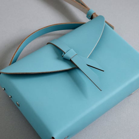 [ ori series]  折り ボックスバッグ スリム＃エメラルドグリーン   / ori box bag slim  #E.green