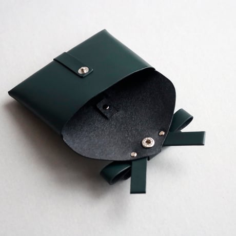 [archive] スジ・シワあり リボンカードケース＃ダークグリーン / ribbon card case #D.green