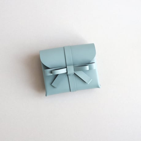[archive] 汚れあり リボン ショートウォレット スモーキーミント / ribbon short wallet #smoky mint