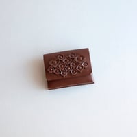 [花圃] フラワー ミニウォレット ブラウン / [flower garden] flower mini wallet #brown