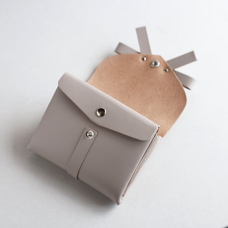 [archive] シワあり  リボン ショートウォレット グレージュ/ ribbon short wallet #greige