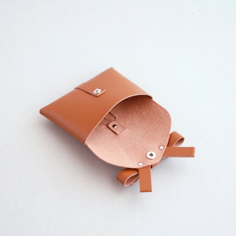 [archive] シワ・スジあり リボンカードケース＃キャメル / ribbon card case #camel