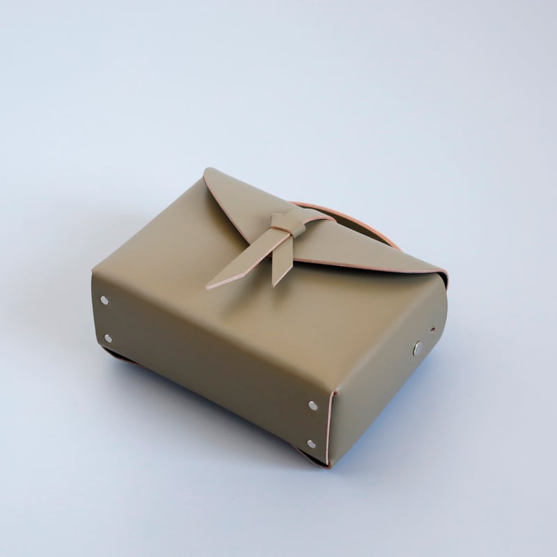 ori series] 折りボックスバッグ ミニ ＃オリーブ / ori box bag