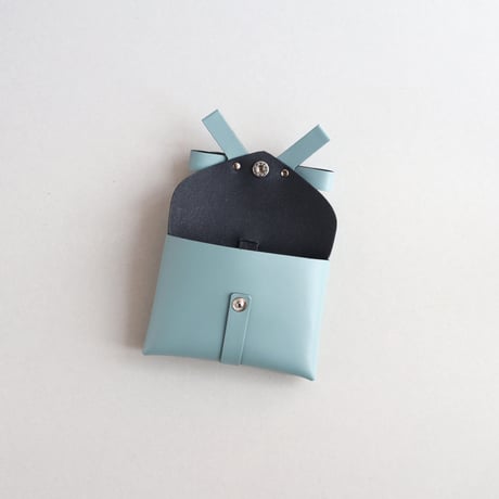 [archive] 黒点・汚れあり リボンカードケース＃スモーキーミント / ribbon card case #smoky mint
