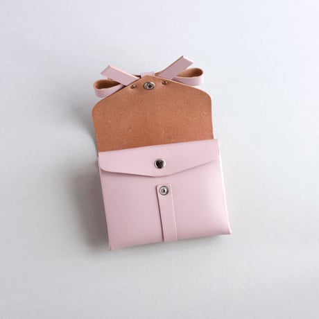 [archive] シワあり リボン ショートウォレット ピンク/ ribbon short wallet pink