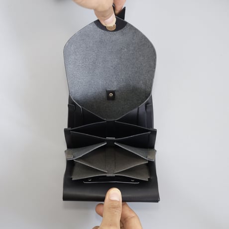 [ ori series] 折りショートウォレット＃黒 / ori short wallet #black