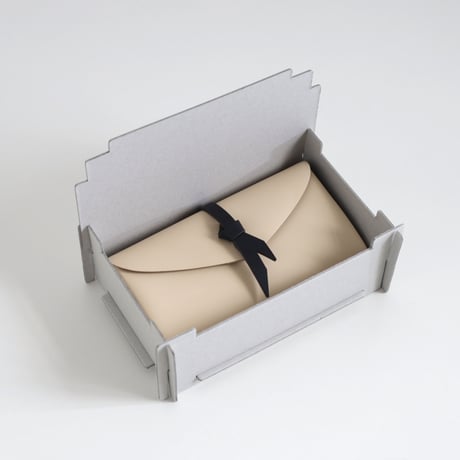 [ ori series] 折りロングウォレット マグ＃ベージュｘ黒 / ori long wallet mag #beige x black