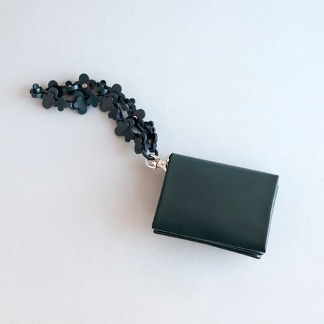 [花冠] フラワー ミニウォレット D.グリーン / [flower crown] flower mini wallet #D.green