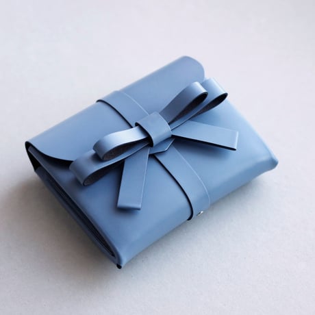 [sou series]  リボン ショートウォレット グレイブルー/ ribbon short wallet #grayblue