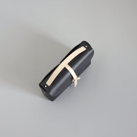 [ ori series]  折り ボックスバッグ スリム＃黒ｘベージュ   / ori box bag slim  #black x beige