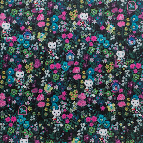 Yumi Kitagishi Design Paper 10-Sheet Set - White cat floral dress
