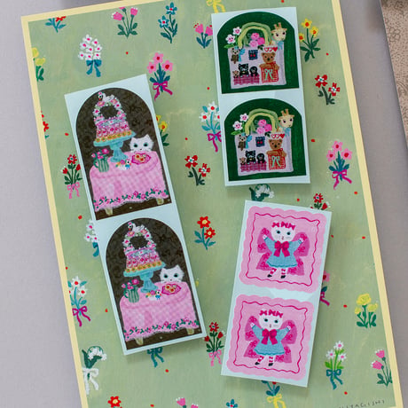 Yumi Kitagishi Sticker Complete Set (with paper holder)