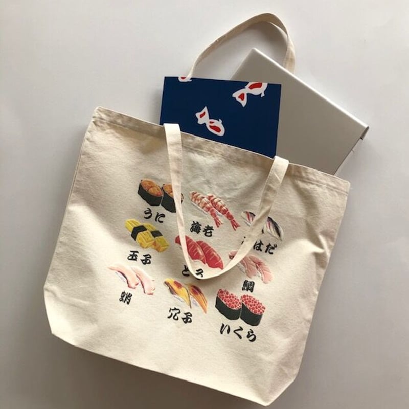 アロママ　お寿司わんこ　(両面パネル) トートバッグ アロママ お寿司わんこ (両面パネル) トートバッグ 楽天市場
