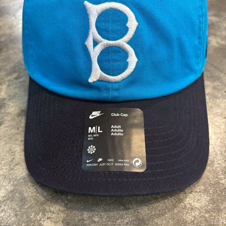 USA買付　 Brooklyn Dodgers Nike Neon 90s Club Adjustable Hat - SKYBlue/Navy N-182