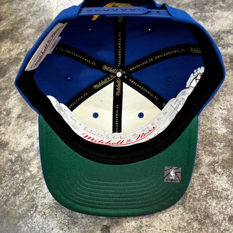 USA買付 Golden State Warriors Mitchell & Ness Script Snapback Hat - White/Royal  M-31