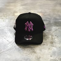 USA買付  NY Cooperstown Collection Purple Gradient Logo 9FORTY A-Frame  Cap Black/Pink 　NEWERA -86
