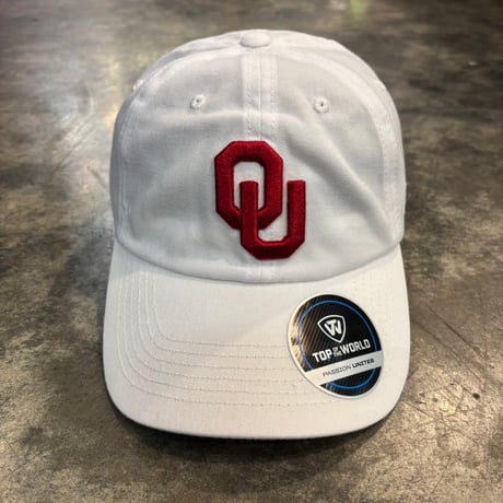 USA買付　Oklahoma Sooners Top of the World Staple Adjustable Hat - White　US-22