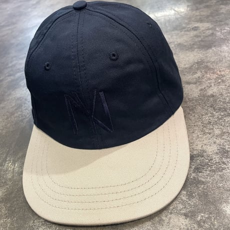 別注クーパーズタウンNYB_NAVY刺繍 WASHED CAP TWO-TONE(NAVY/STONE) USED加工 C-17