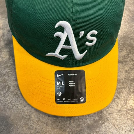 USA買付　 NIKE× Athletics Club Cap　YELLOW/GREEN  N-168