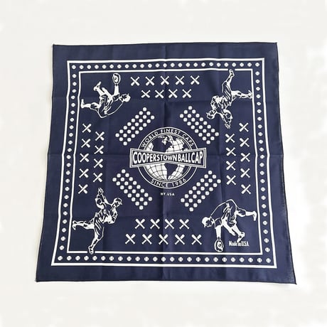 COOPERSTOWN BALL CAP MADE IN USA BASEBALL BANDANA - NAVY　B-01