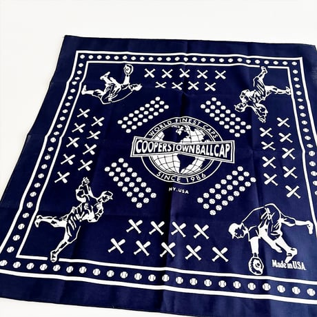 COOPERSTOWN BALL CAP MADE IN USA BASEBALL BANDANA - NAVY　B-01