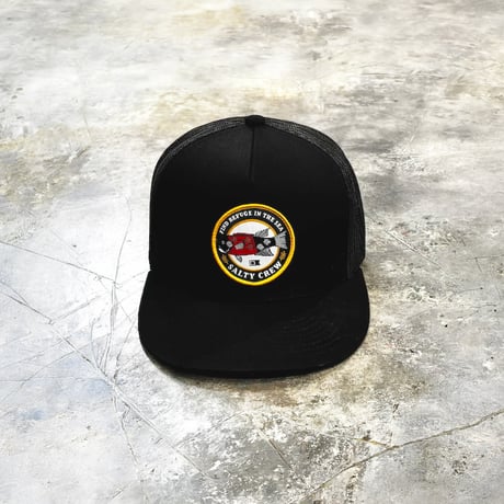 USA買付 SALTY CREW FIND REFUGE IN THE SEA FISH PATCH TRUCKER SNAPBACK CAP BLACK　US-58