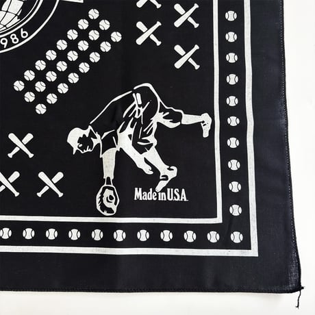 COOPERSTOWN BALL CAP MADE IN USA BASEBALL BANDANA - BLACK　B-02