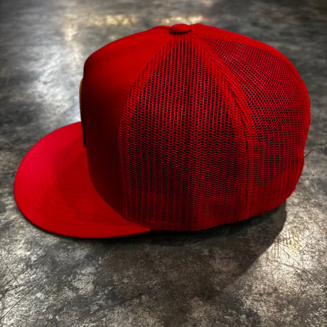 USA買付 SALTY CREW FIND REFUGE IN THE SEA FISH PATCH TRUCKER SNAPBACK CAP RED　US-59