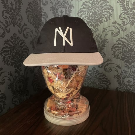 別注クーパーズタウンNYB_LIGHTGRAY刺繍 WASHED CAP TWO-TONE(BLACK/LIGHTGRAY) USED加工 C-18