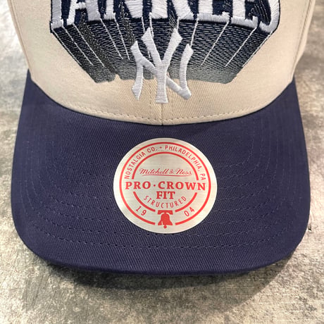 日本未発売モデル  Mitchell &Ness YANKEES collection カーブバイザー STONE/NAVY M-07
