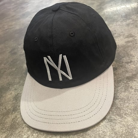 別注クーパーズタウンNYB_LIGHTGRAY刺繍 WASHED CAP TWO-TONE(BLACK/LIGHTGRAY) USED加工 C-18